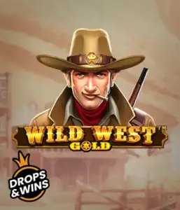  Meet the daring sheriff of "Wild West Gold," a thrilling slot game by Pragmatic Play. The image shows a confident sheriff with a golden star badge, framed by a sun-baked Old West town backdrop. The game's title is boldly featured in a rustic font, highlighting the Wild West adventure theme. 